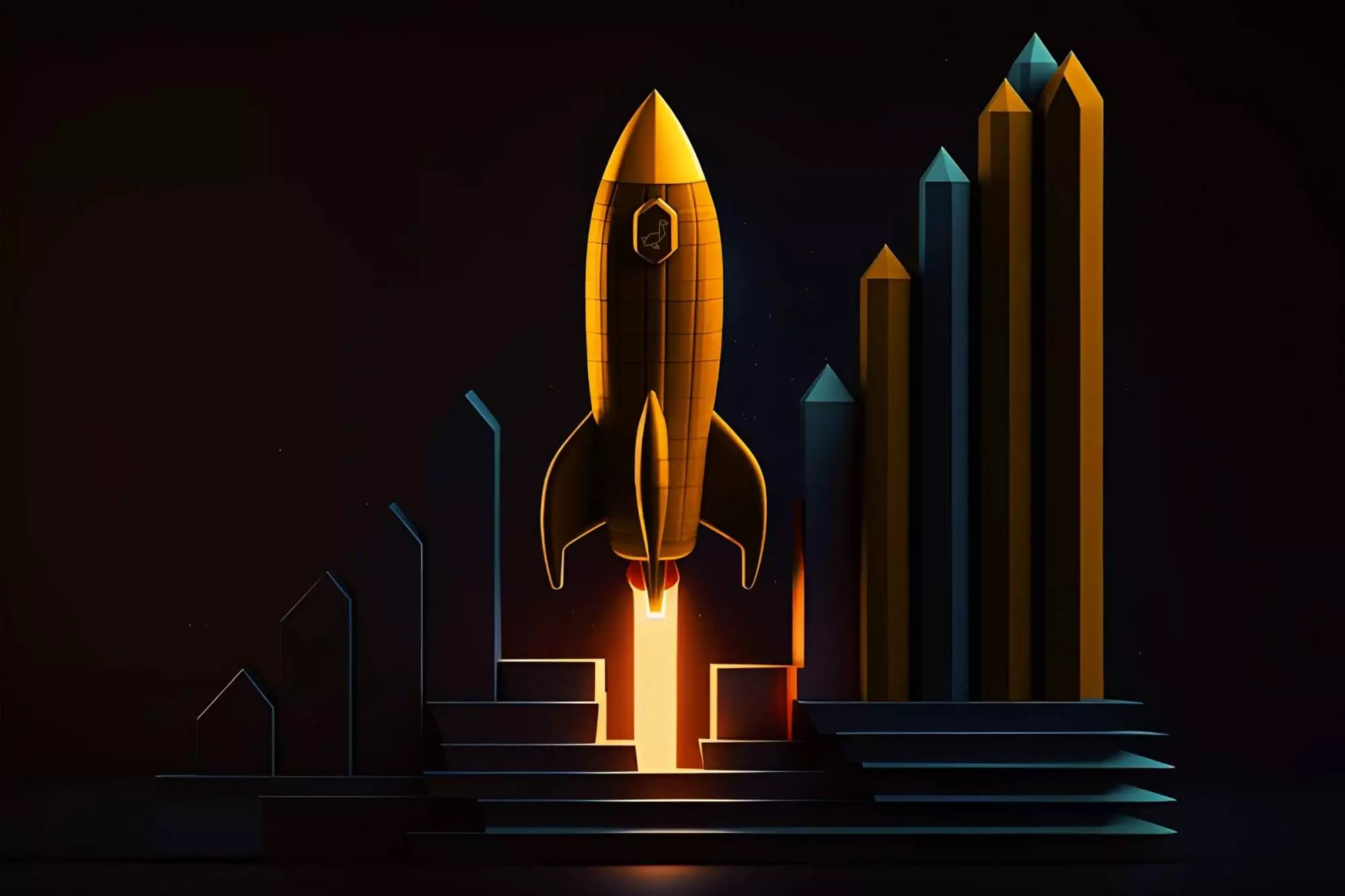 Rising rocket symbolizing overcoming drug abuse with improving workplace productivity.