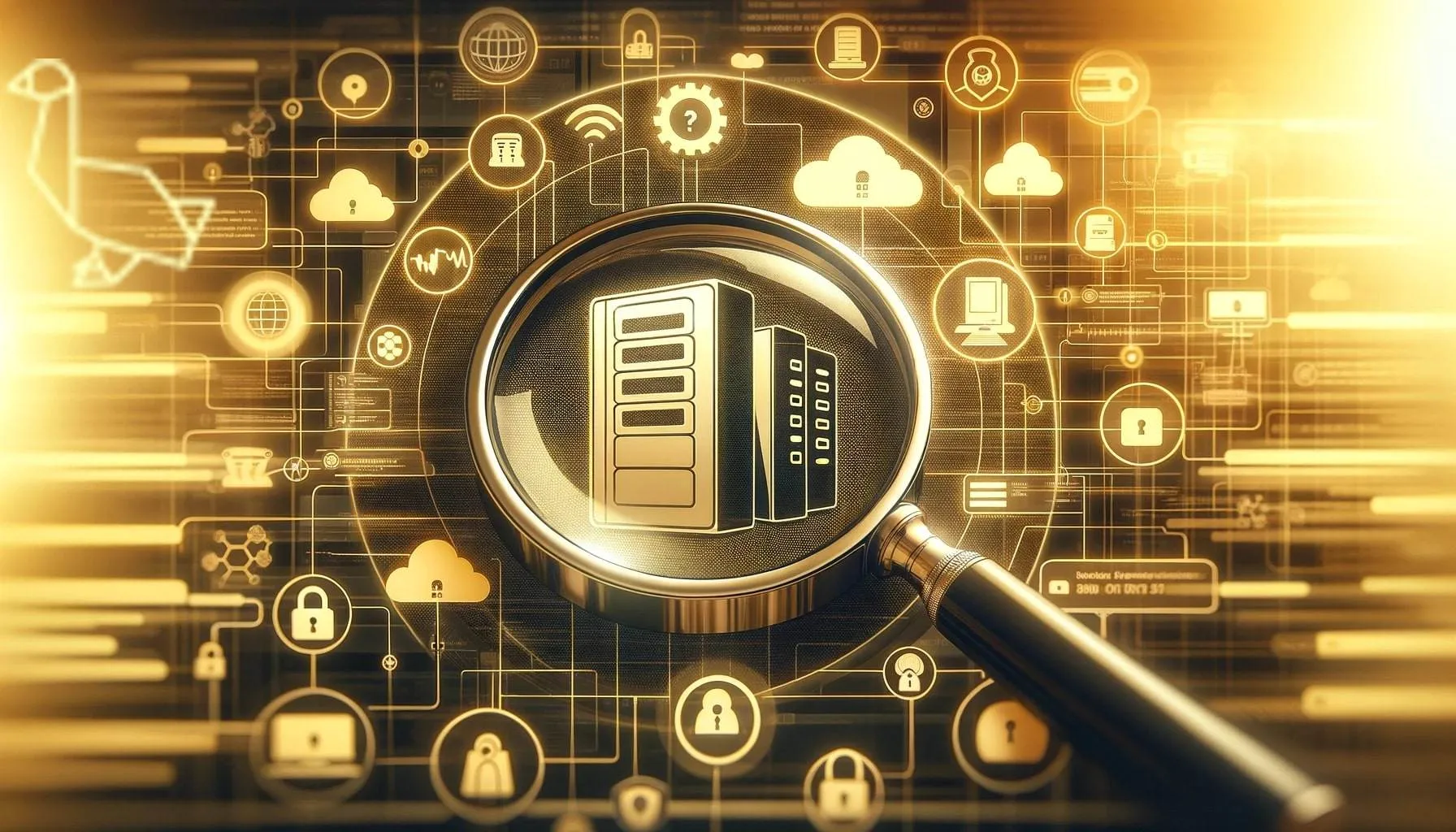 Magnifying glass on server icon test